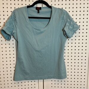 Neiman Marcus Sky Blue Short Sleeve Tee